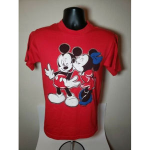 Vintage Mickey Minnie Mouse Kiss Disney Single Stitch T-shirt Size Small